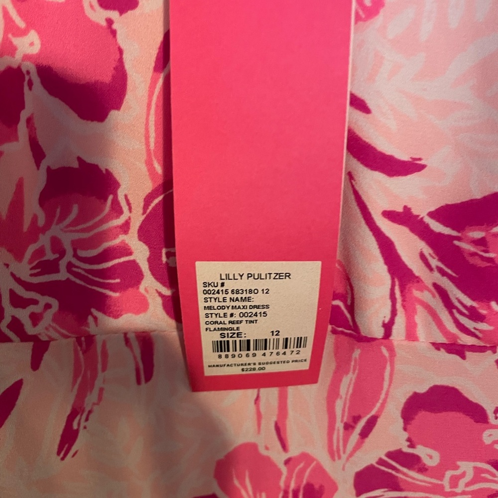 Lilly Pulitzer Melody Maxi Flamingo Dress NWT Size 12 Beautiful Pink